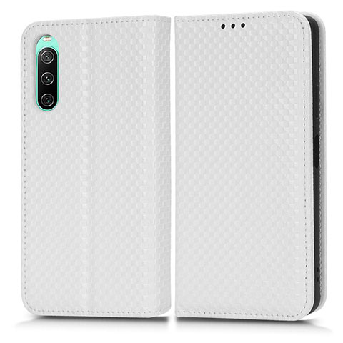 Funda de Cuero Cartera con Soporte Carcasa C03X para Sony Xperia 10 V Blanco