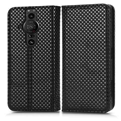 Funda de Cuero Cartera con Soporte Carcasa C03X para Sony Xperia PRO-I Negro