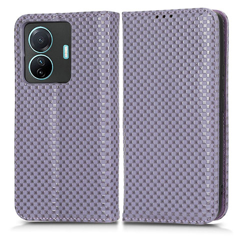 Funda de Cuero Cartera con Soporte Carcasa C03X para Vivo iQOO Z6 Pro 5G Morado