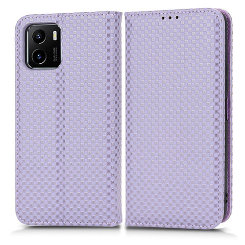 Funda de Cuero Cartera con Soporte Carcasa C03X para Vivo Y01 Morado