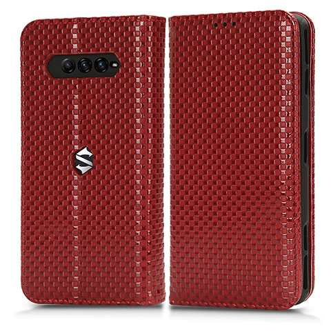 Funda de Cuero Cartera con Soporte Carcasa C03X para Xiaomi Black Shark 4 Pro 5G Rojo