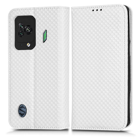 Funda de Cuero Cartera con Soporte Carcasa C03X para Xiaomi Black Shark 5 5G Blanco