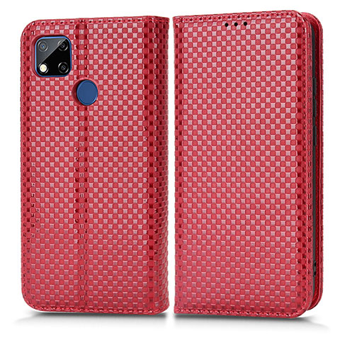 Funda de Cuero Cartera con Soporte Carcasa C03X para Xiaomi POCO C3 Rojo