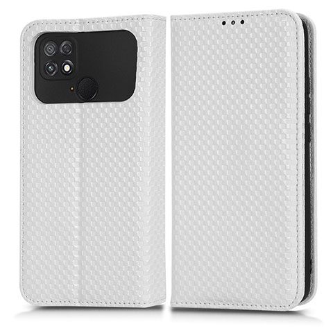 Funda de Cuero Cartera con Soporte Carcasa C03X para Xiaomi Poco C40 Blanco