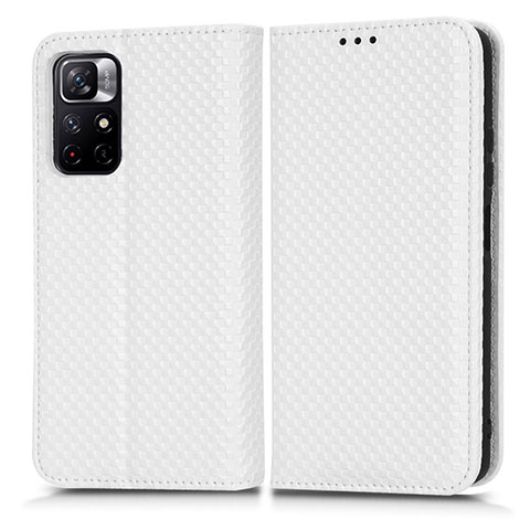 Funda de Cuero Cartera con Soporte Carcasa C03X para Xiaomi Poco M4 Pro 5G Blanco