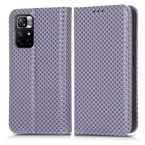 Funda de Cuero Cartera con Soporte Carcasa C03X para Xiaomi Poco M4 Pro 5G Morado