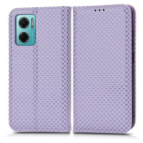 Funda de Cuero Cartera con Soporte Carcasa C03X para Xiaomi Redmi 10 5G Morado