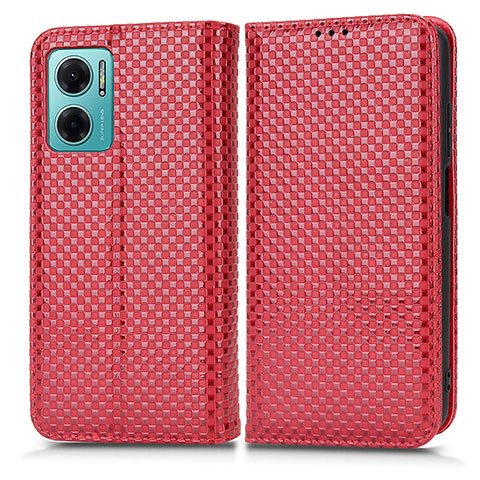 Funda de Cuero Cartera con Soporte Carcasa C03X para Xiaomi Redmi 10 5G Rojo