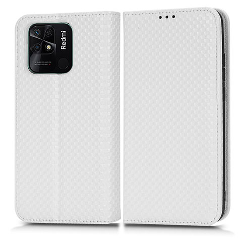 Funda de Cuero Cartera con Soporte Carcasa C03X para Xiaomi Redmi 10 India Blanco