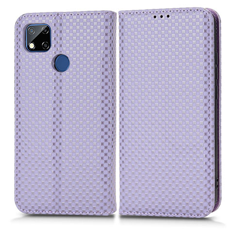 Funda de Cuero Cartera con Soporte Carcasa C03X para Xiaomi Redmi 9 Activ Morado