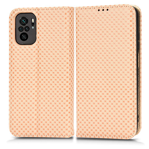 Funda de Cuero Cartera con Soporte Carcasa C03X para Xiaomi Redmi Note 10S 4G Oro