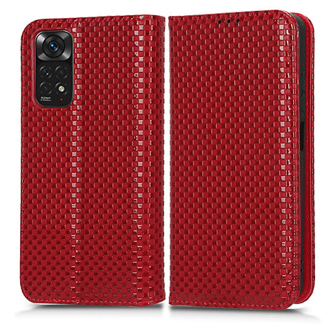 Funda de Cuero Cartera con Soporte Carcasa C03X para Xiaomi Redmi Note 11 4G (2022) Rojo