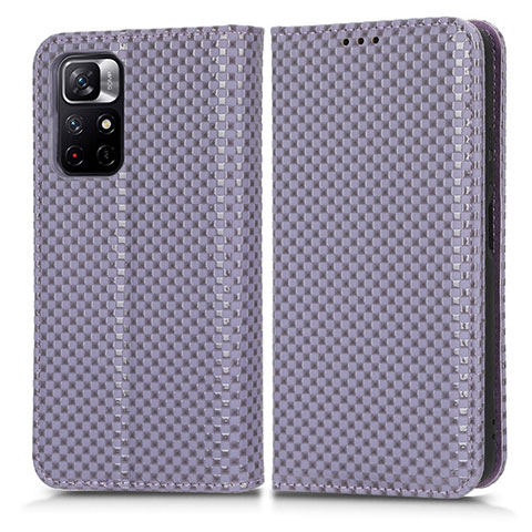 Funda de Cuero Cartera con Soporte Carcasa C03X para Xiaomi Redmi Note 11 5G Morado