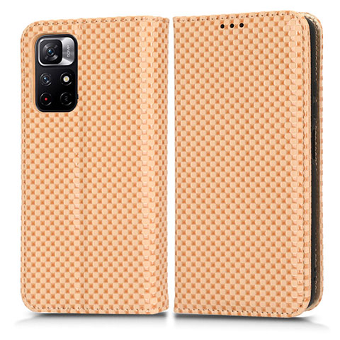 Funda de Cuero Cartera con Soporte Carcasa C03X para Xiaomi Redmi Note 11 5G Oro