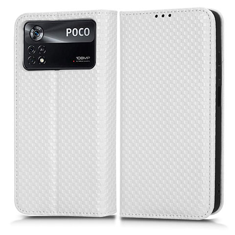 Funda de Cuero Cartera con Soporte Carcasa C03X para Xiaomi Redmi Note 11E Pro 5G Blanco