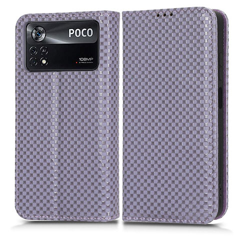 Funda de Cuero Cartera con Soporte Carcasa C03X para Xiaomi Redmi Note 11E Pro 5G Morado