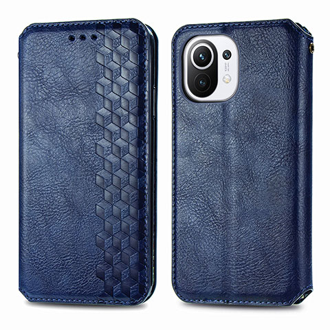 Funda de Cuero Cartera con Soporte Carcasa C04 para Xiaomi Mi 11 Lite 5G Azul