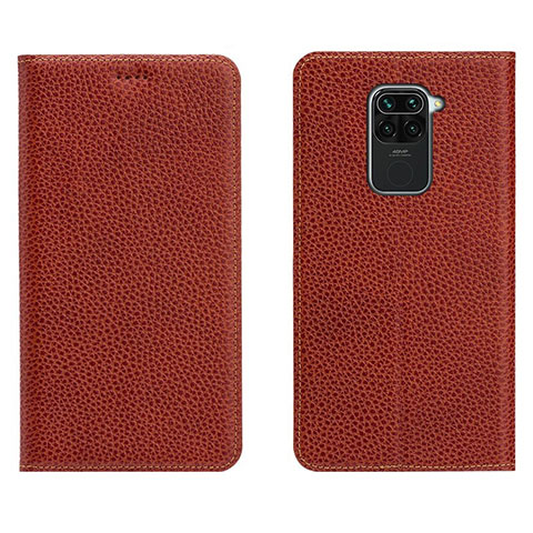 Funda de Cuero Cartera con Soporte Carcasa C04 para Xiaomi Redmi Note 9 Marron