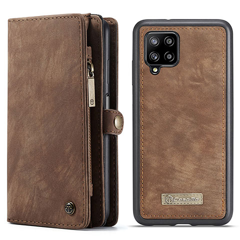 Funda de Cuero Cartera con Soporte Carcasa C04S para Samsung Galaxy A12 5G Marron