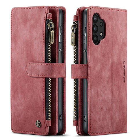 Funda de Cuero Cartera con Soporte Carcasa C04S para Samsung Galaxy A32 5G Rojo