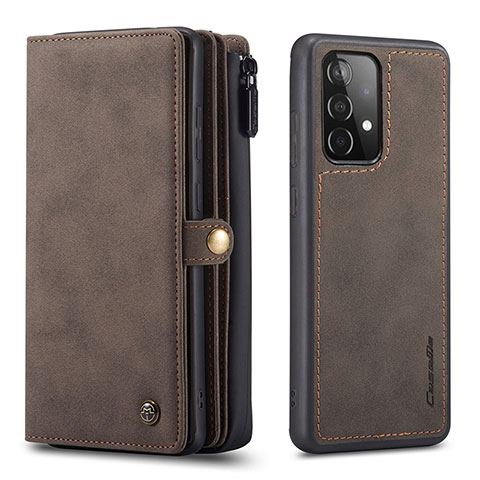 Funda de Cuero Cartera con Soporte Carcasa C04S para Samsung Galaxy A52 4G Marron