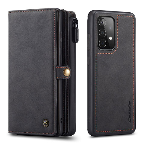 Funda de Cuero Cartera con Soporte Carcasa C04S para Samsung Galaxy A52 4G Negro