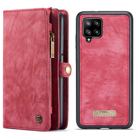 Funda de Cuero Cartera con Soporte Carcasa C04S para Samsung Galaxy M12 Rojo