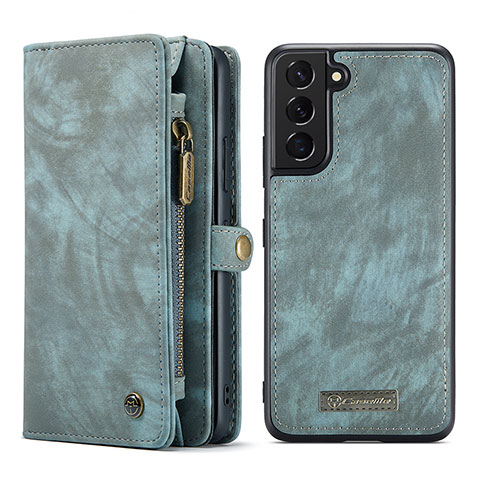 Funda de Cuero Cartera con Soporte Carcasa C04S para Samsung Galaxy S22 5G Azul