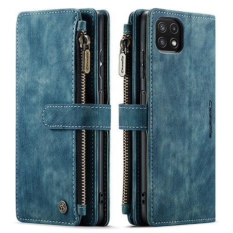 Funda de Cuero Cartera con Soporte Carcasa C05S para Samsung Galaxy A22 5G Azul