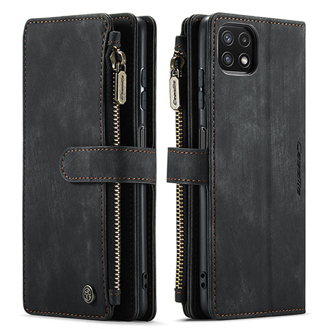 Funda de Cuero Cartera con Soporte Carcasa C05S para Samsung Galaxy A22 5G Negro