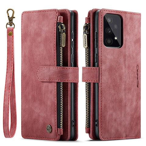 Funda de Cuero Cartera con Soporte Carcasa C05S para Samsung Galaxy A53 5G Rojo