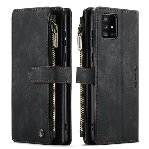 Funda de Cuero Cartera con Soporte Carcasa C05S para Samsung Galaxy A71 5G Negro