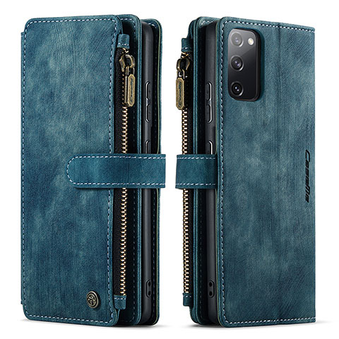 Funda de Cuero Cartera con Soporte Carcasa C05S para Samsung Galaxy S20 Lite 5G Azul