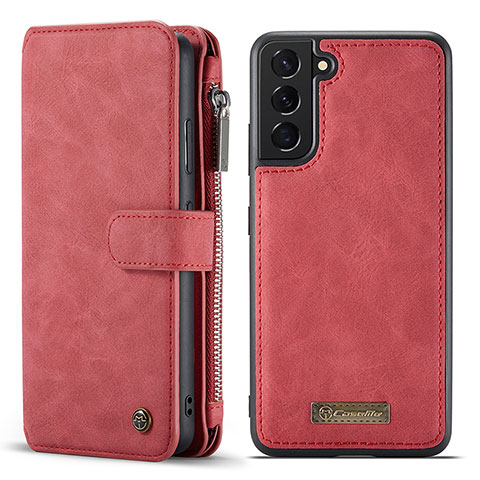 Funda de Cuero Cartera con Soporte Carcasa C05S para Samsung Galaxy S22 Plus 5G Rojo