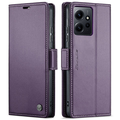 Funda de Cuero Cartera con Soporte Carcasa C05S para Xiaomi Redmi Note 12 4G Morado