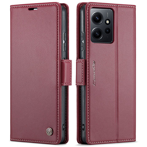 Funda de Cuero Cartera con Soporte Carcasa C05S para Xiaomi Redmi Note 12 4G Rojo