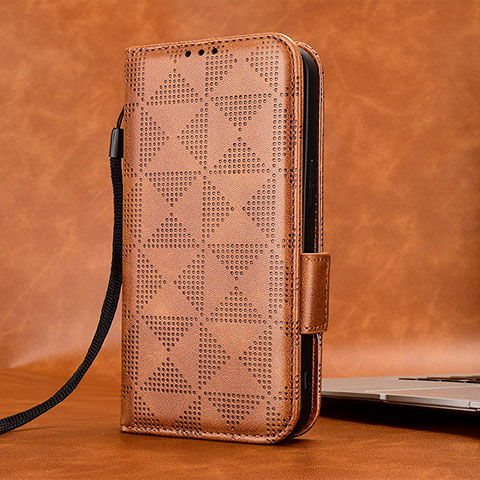 Funda de Cuero Cartera con Soporte Carcasa C05X para Huawei Enjoy 50z Marron