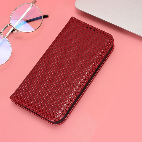 Funda de Cuero Cartera con Soporte Carcasa C05X para Huawei Honor Magic4 Pro 5G Rojo