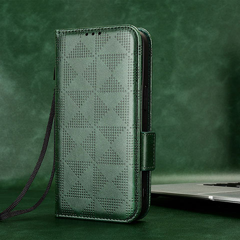 Funda de Cuero Cartera con Soporte Carcasa C05X para Huawei Honor X6 Verde