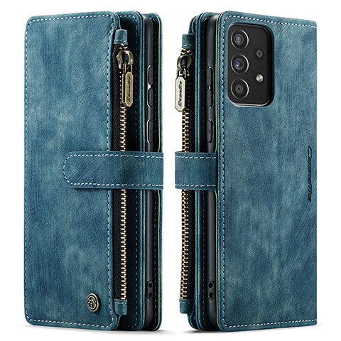 Funda de Cuero Cartera con Soporte Carcasa C06S para Samsung Galaxy A52 4G Azul