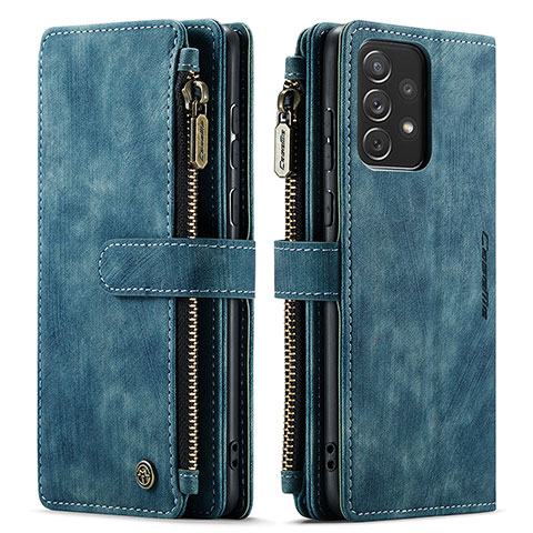 Funda de Cuero Cartera con Soporte Carcasa C06S para Samsung Galaxy A72 4G Azul