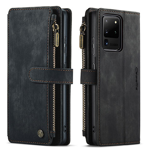 Funda de Cuero Cartera con Soporte Carcasa C07S para Samsung Galaxy S20 Ultra 5G Negro