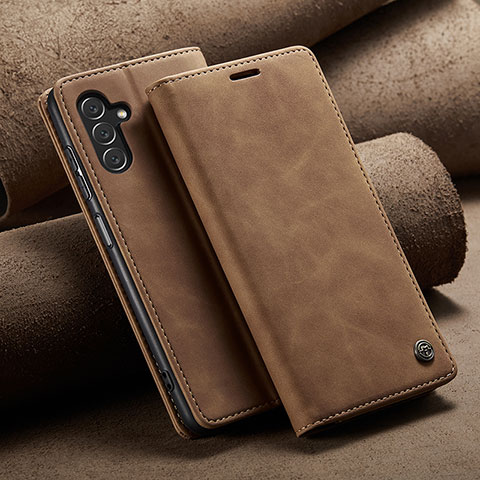 Funda de Cuero Cartera con Soporte Carcasa C09S para Samsung Galaxy A04s Marron Claro