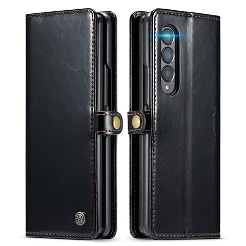 Funda de Cuero Cartera con Soporte Carcasa CS2 para Samsung Galaxy Z Fold3 5G Negro