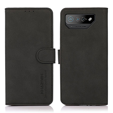 Funda de Cuero Cartera con Soporte Carcasa D01Y para Asus ROG Phone 7 Pro Negro