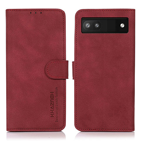 Funda de Cuero Cartera con Soporte Carcasa D01Y para Google Pixel 7a 5G Rojo