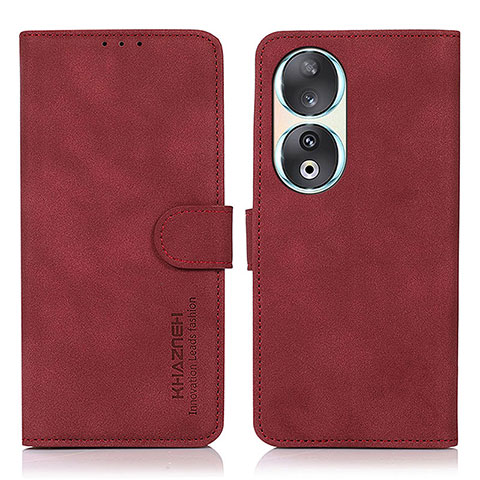 Funda de Cuero Cartera con Soporte Carcasa D01Y para Huawei Honor 90 5G Rojo