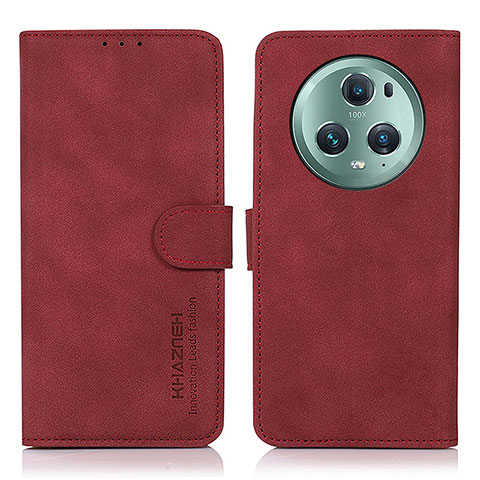 Funda de Cuero Cartera con Soporte Carcasa D01Y para Huawei Honor Magic5 Pro 5G Rojo