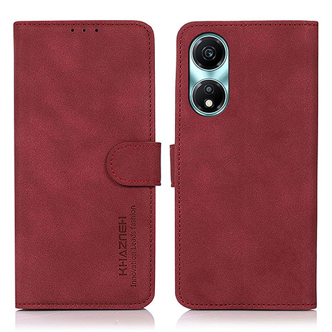 Funda de Cuero Cartera con Soporte Carcasa D01Y para Huawei Honor X5 Plus Rojo