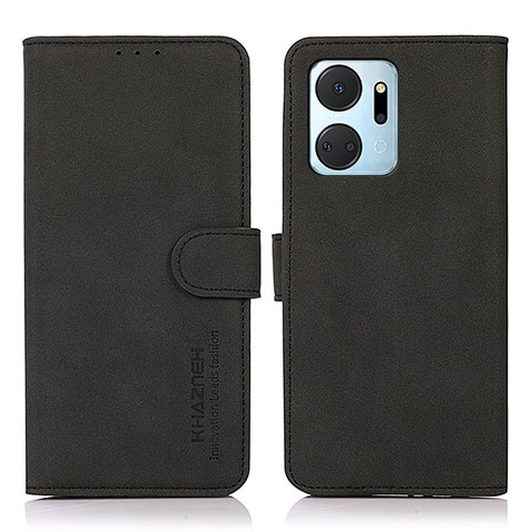 Funda de Cuero Cartera con Soporte Carcasa D01Y para Huawei Honor X7a Negro